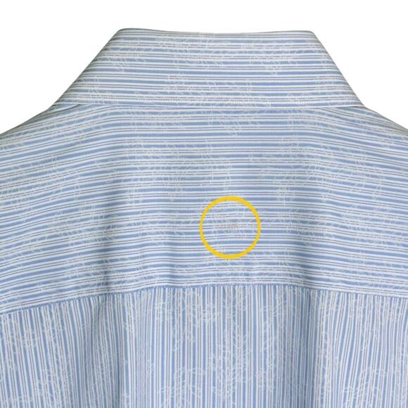 JOHNSON & MURPHY Tailored Fit Long Sleeve Floral Striped Button Down Shirt Sz L - Picture 11 of 13